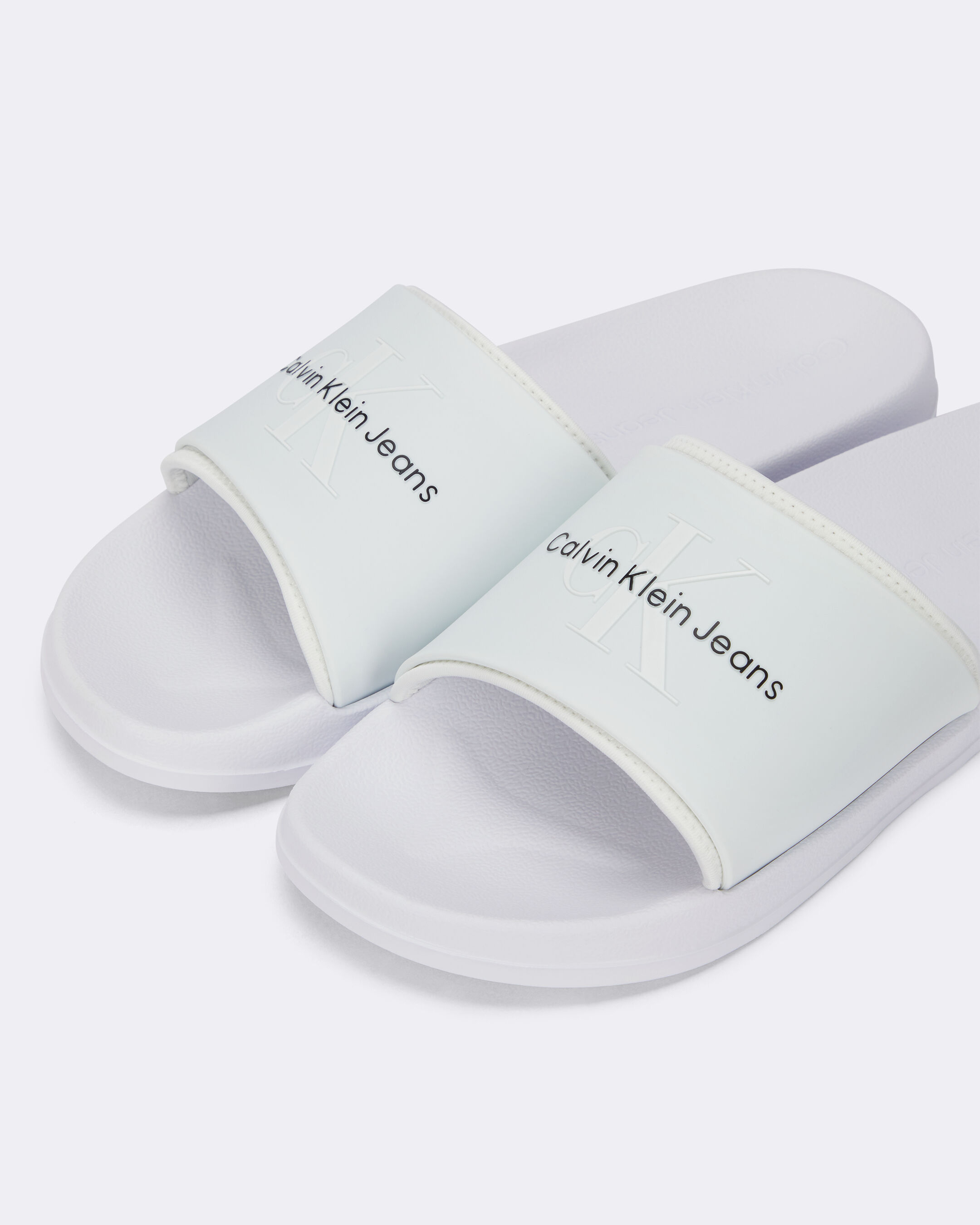 Calvin klein outlet slides white