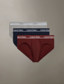CK Micro Plus Hipster Briefs 3 Pack, RUBY WINE/SHORELINE/GREY HEATHER, hi-res
