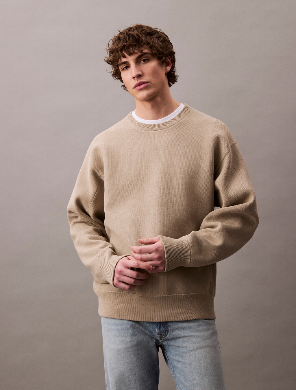 棉質混紡寬鬆運動衫, Pure Cashmere, hi-res