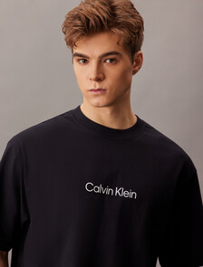 Calvin Logo Crew Neck Tee, Black Beauty, hi-res