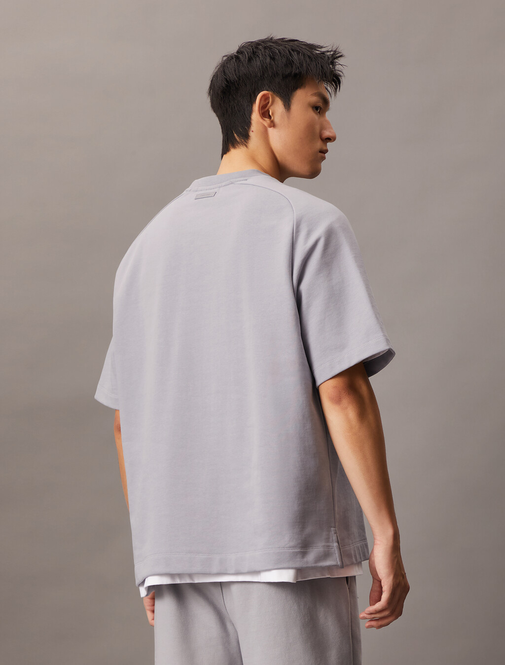 Premium Terry Crewneck Tee, Lilac Gray, hi-res