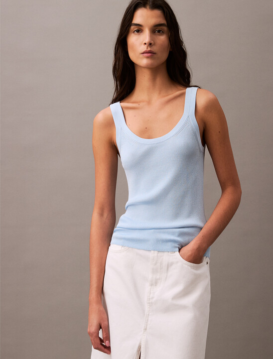 Viscose Rib Knit Tank Top