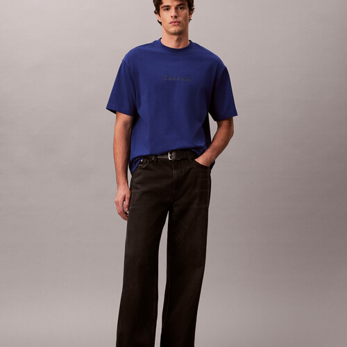 Calvin Logo 圓領上衣 Blue Majesty