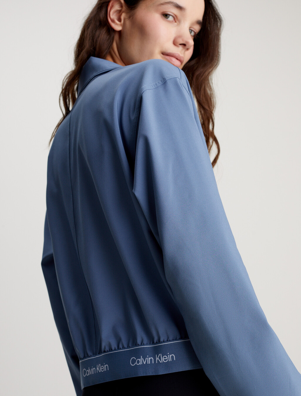 Cropped Zip Up Jacket, CERAMIC BLUE, hi-res