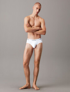 Icon Cotton Stretch 低腰三角內褲 3 件組, White/White/White, hi-res