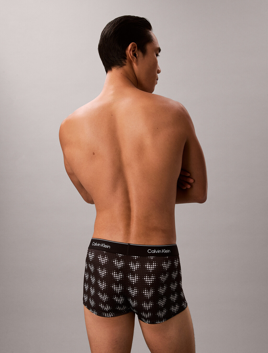 Icon Microfiber Stretch Low Rise Trunk, DIAMOND HEARTS BLACK, hi-res