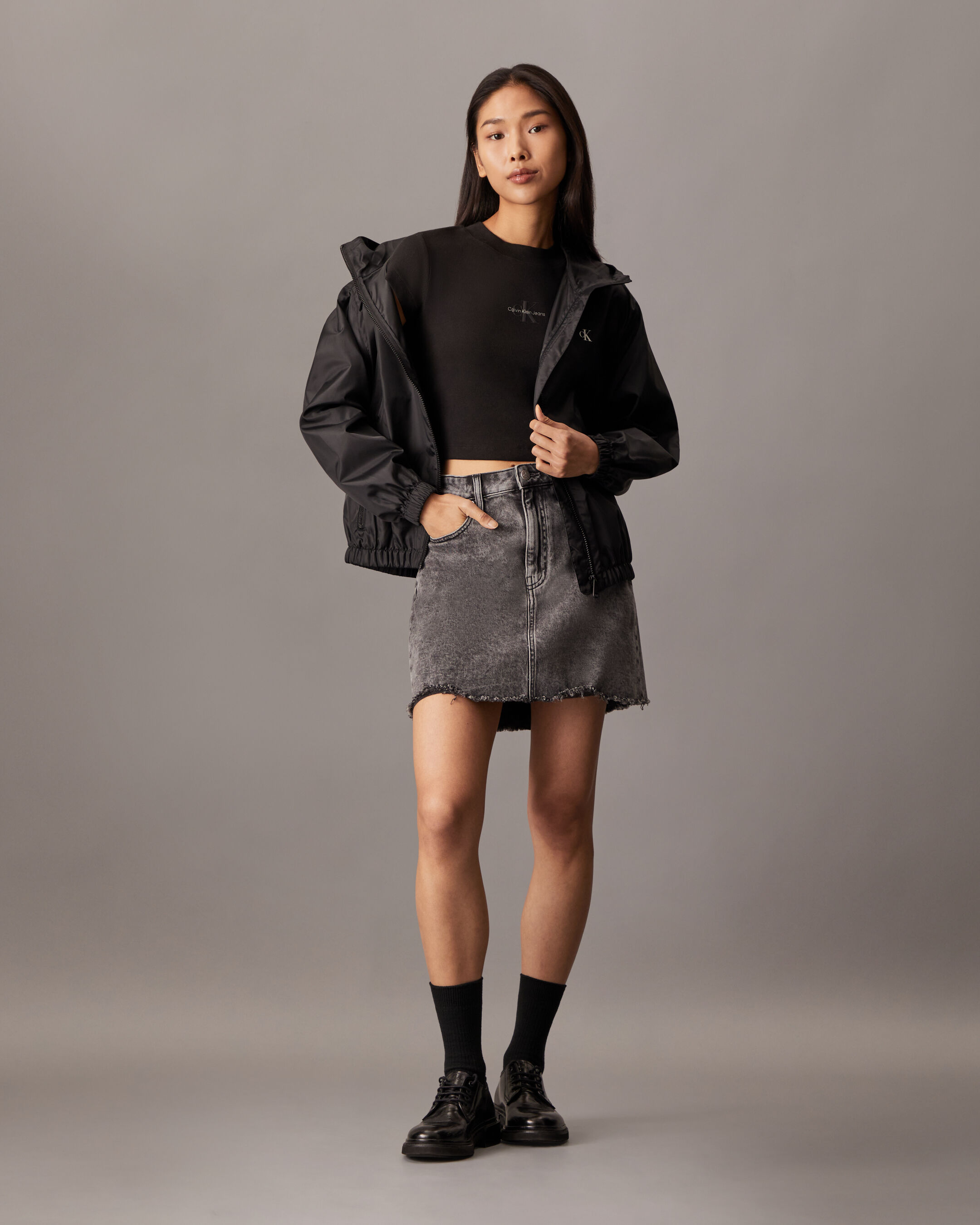 超人気の雑貨店 Baby Monogram Fit Taiwan Klein Calvin | black | Tee Knit Rib トップス