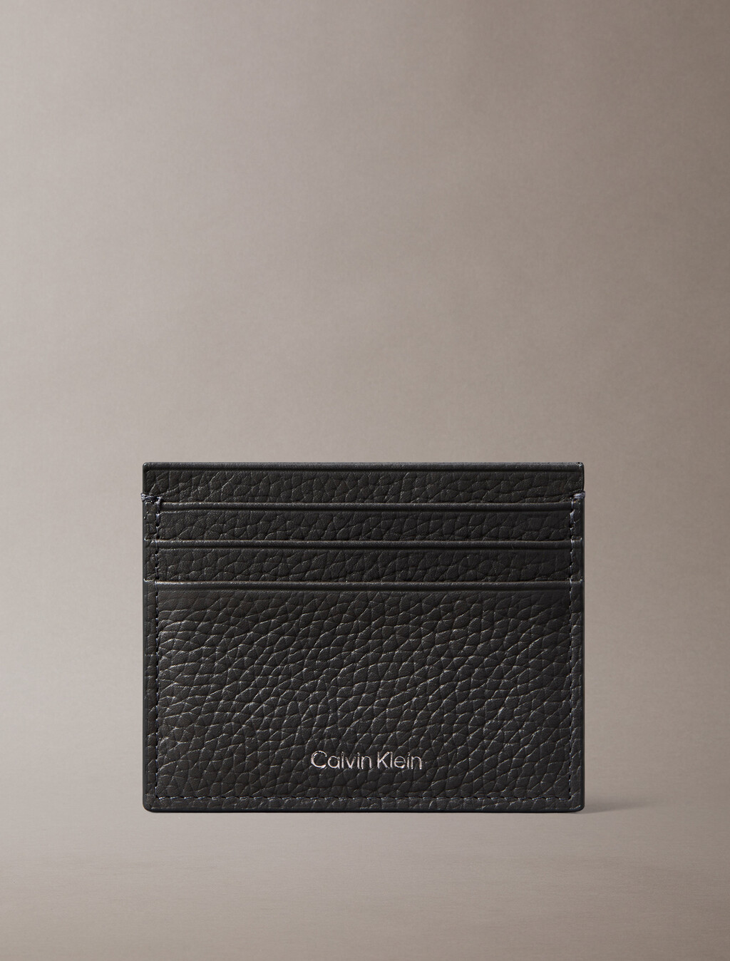 Leather RFID Foil Logo Cardholder, CK Charcoal, hi-res
