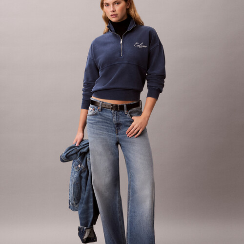 Relaxed Quarter Zip Sweatshirt Estate Blue