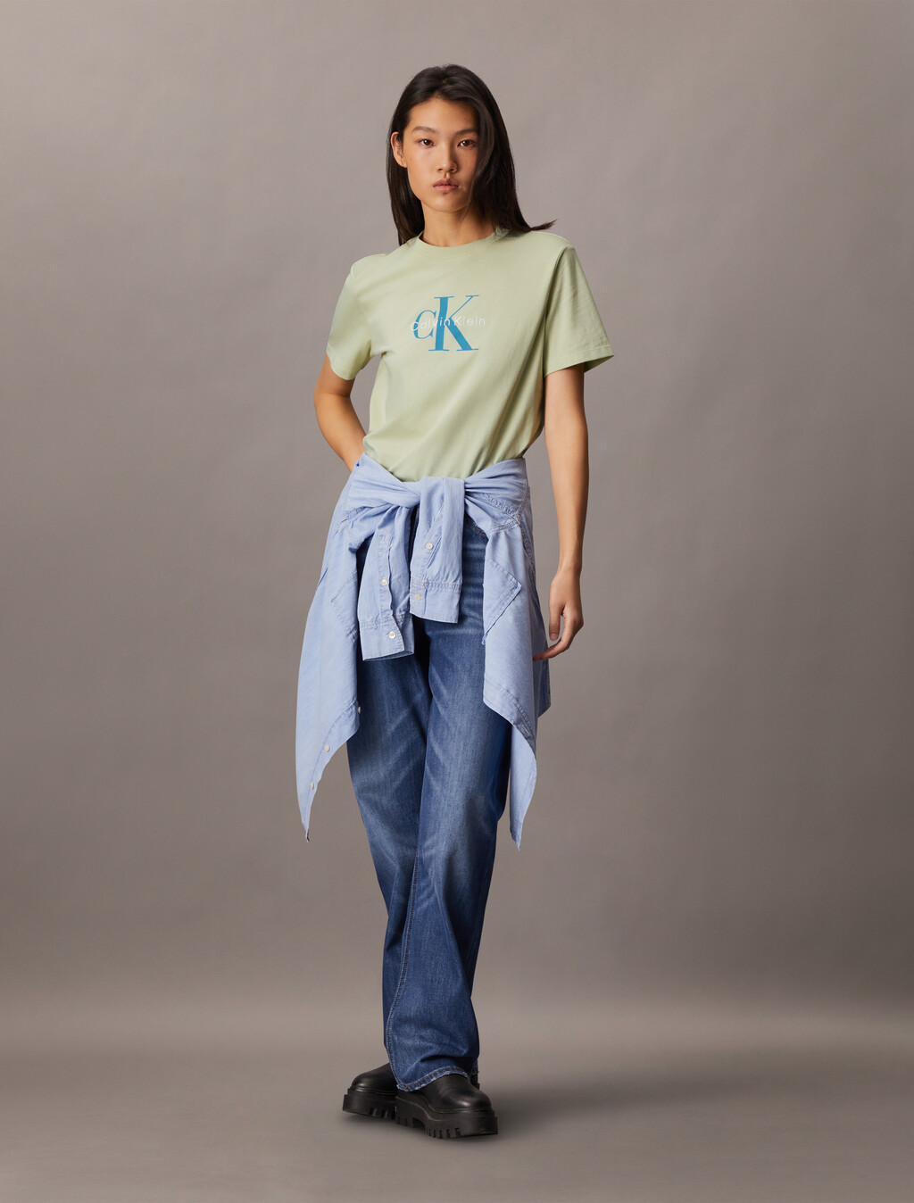 經典 Monogram 圓領 T 恤, Aloe Wash, hi-res