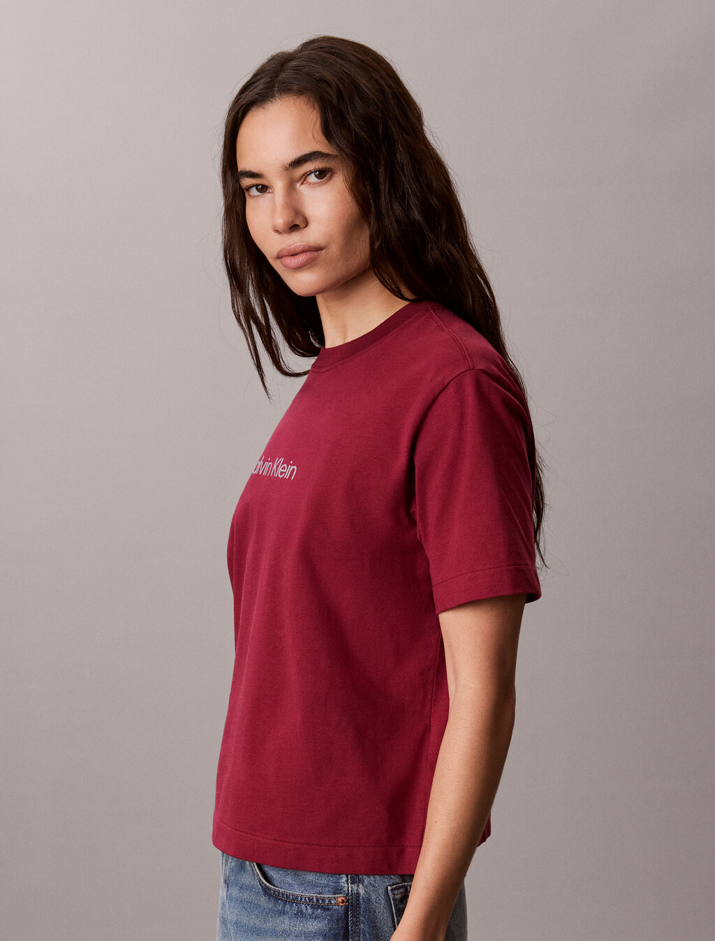 Boxy Metallic Logo T-Shirt, Rhododendron, hi-res