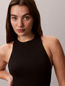 Racerback Bodysuit - Icon Cotton Modal, Black, hi-res