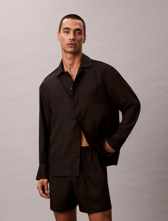 緞面提花睡衣上衣