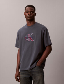 Monologo Graphic Relaxed T-Shirt, Harlem Night Blue, hi-res