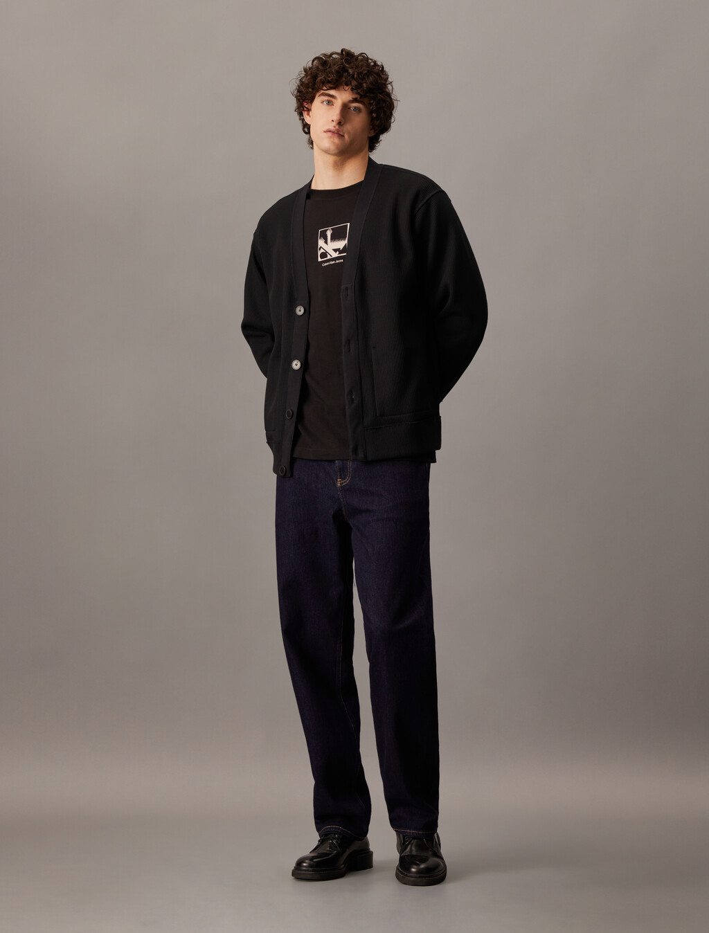 Premium Reversible Cardigan, Ck Black, hi-res