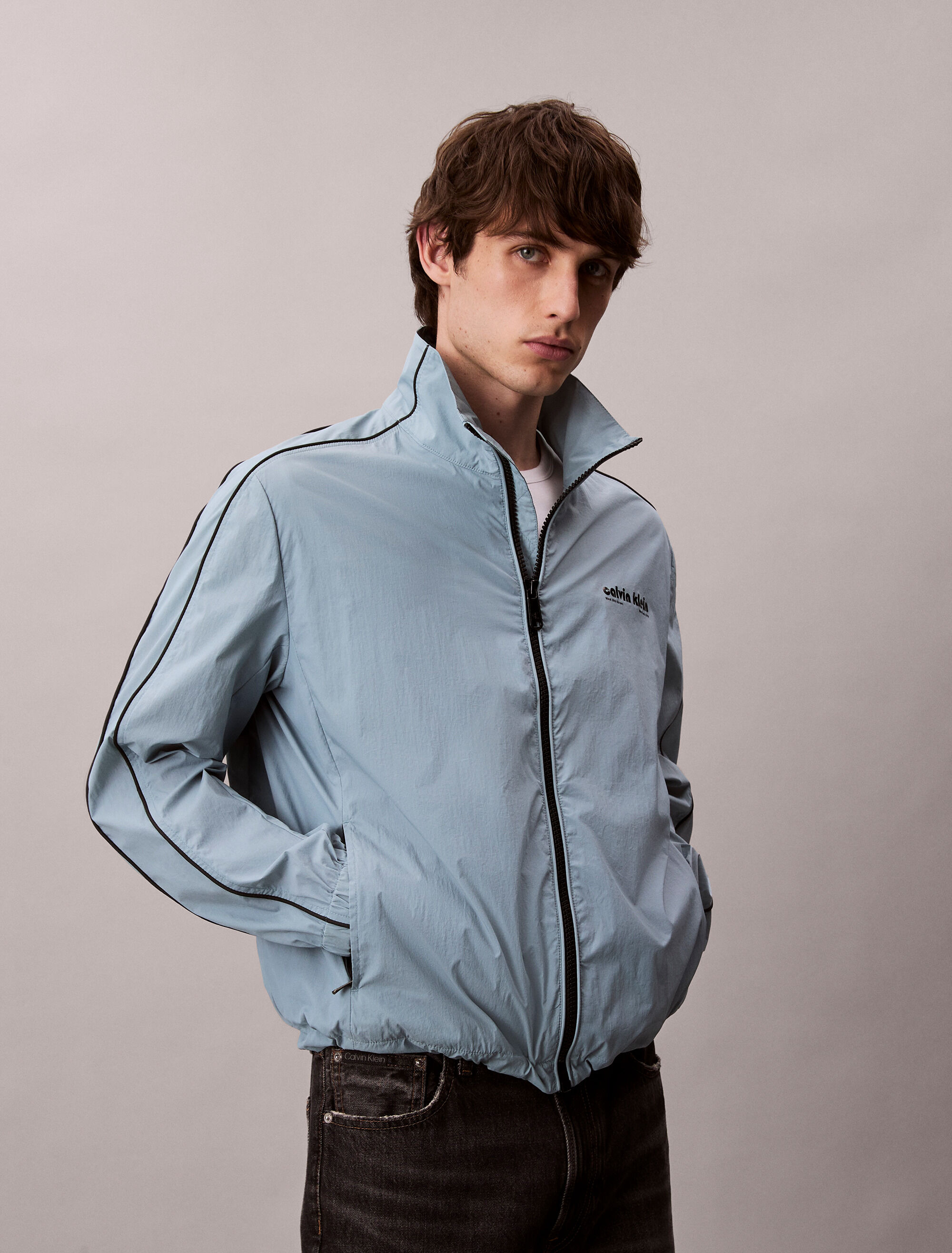 Nylon Track Jacket | blue | Calvin Klein Taiwan