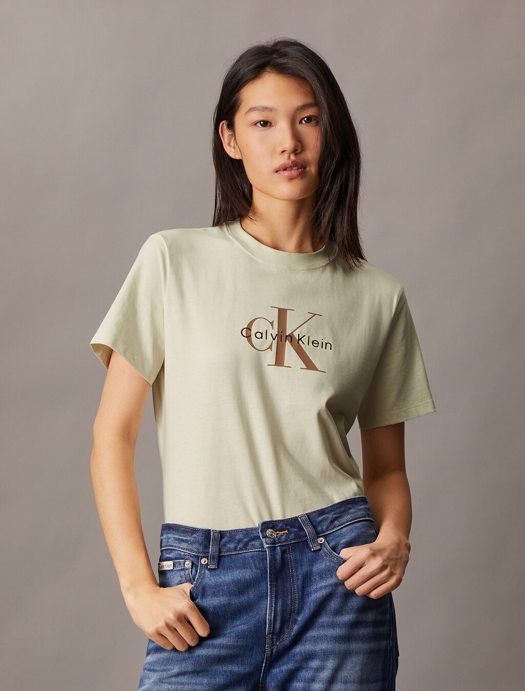 Monogram T-shirt, Tofu, hi-res
