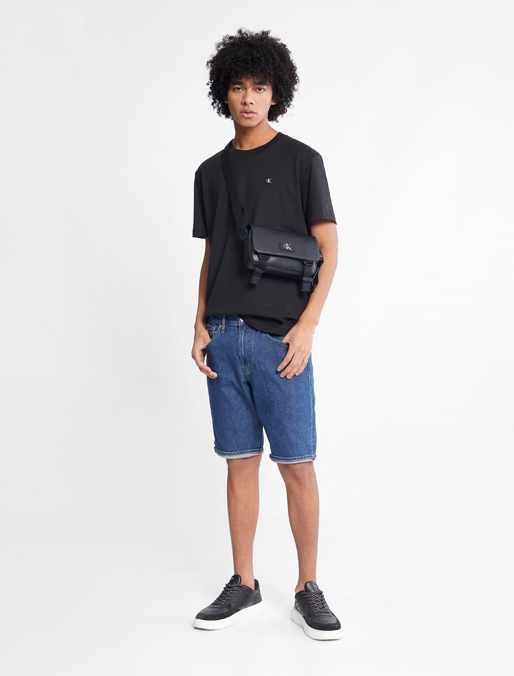 Badge Logo Crew Neck Tee, Ck Black, hi-res