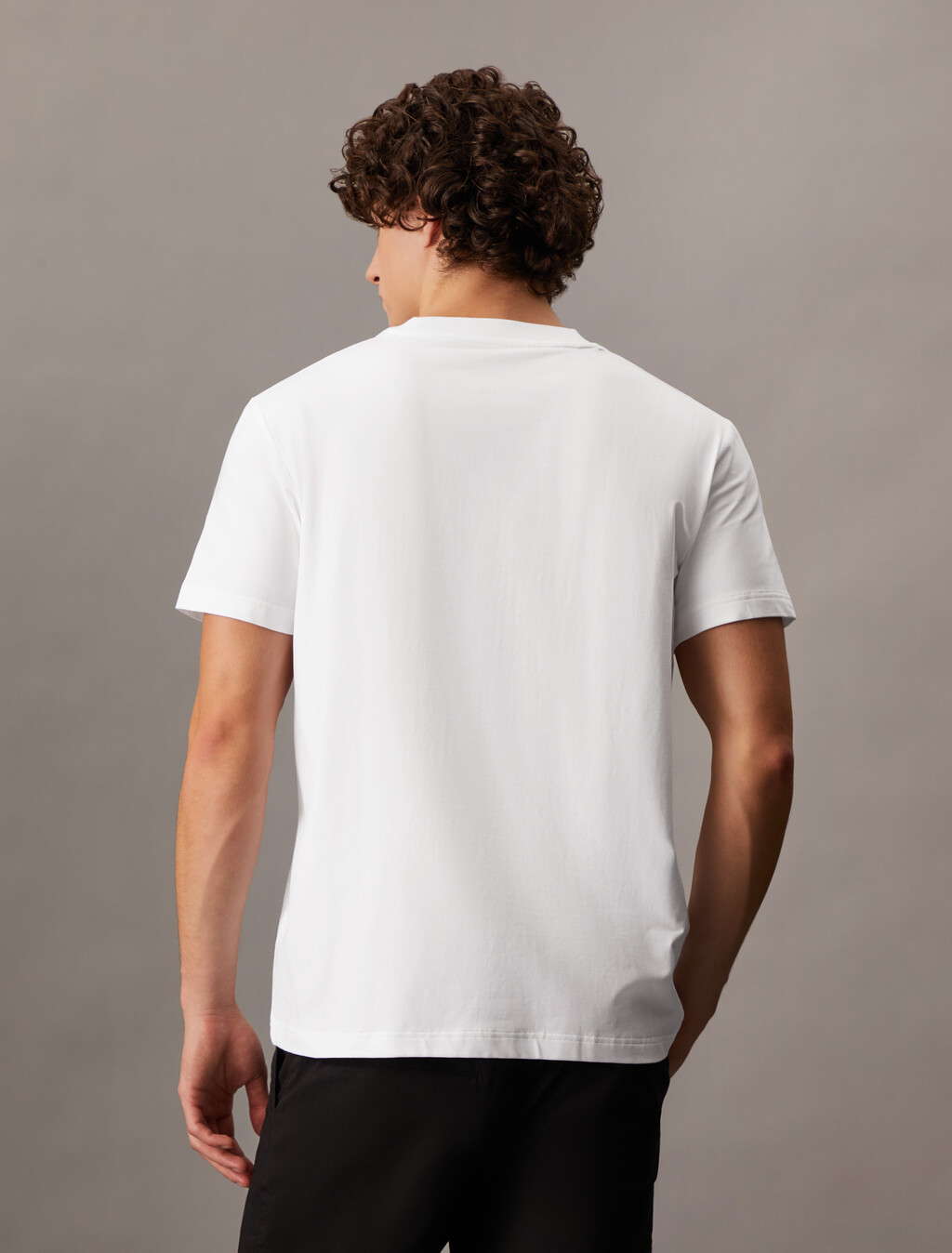 Textured Logo Smooth Cotton Tee, Bright White, hi-res