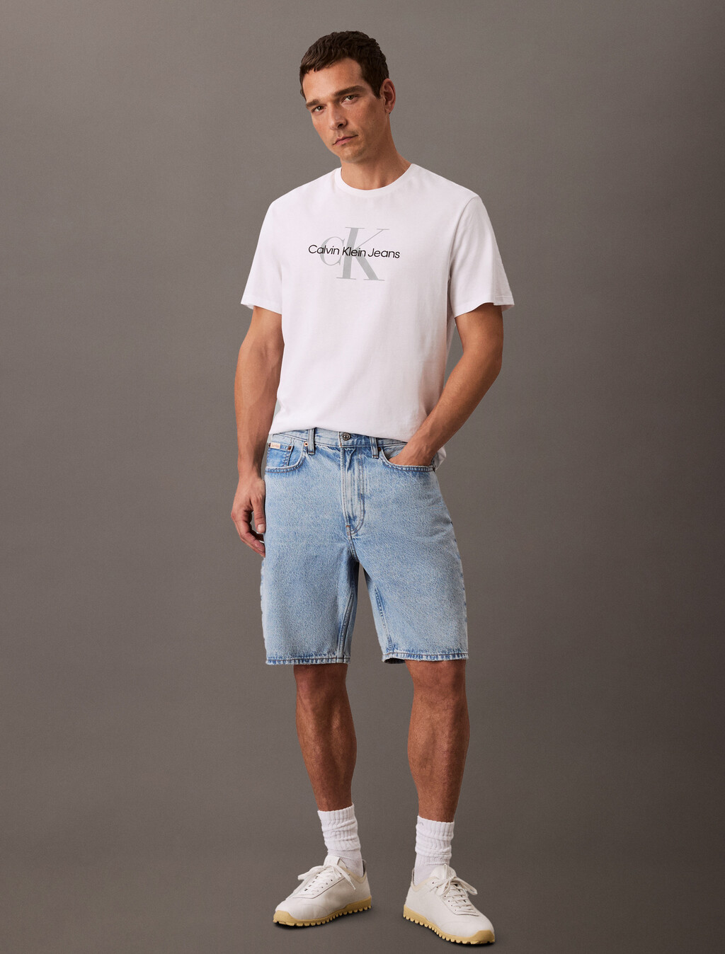 Light Indigo Standard Denim Short, CK LT INDIGO, hi-res