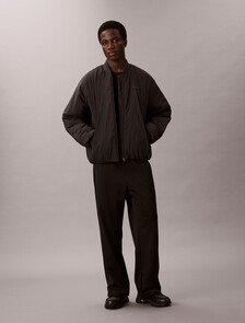 尼龍飛行員外套, Black, hi-res