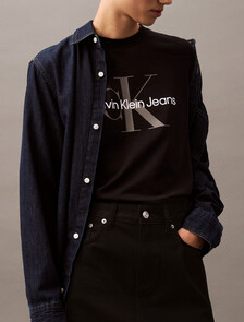 Monogram 標誌 T 裇, Black, hi-res