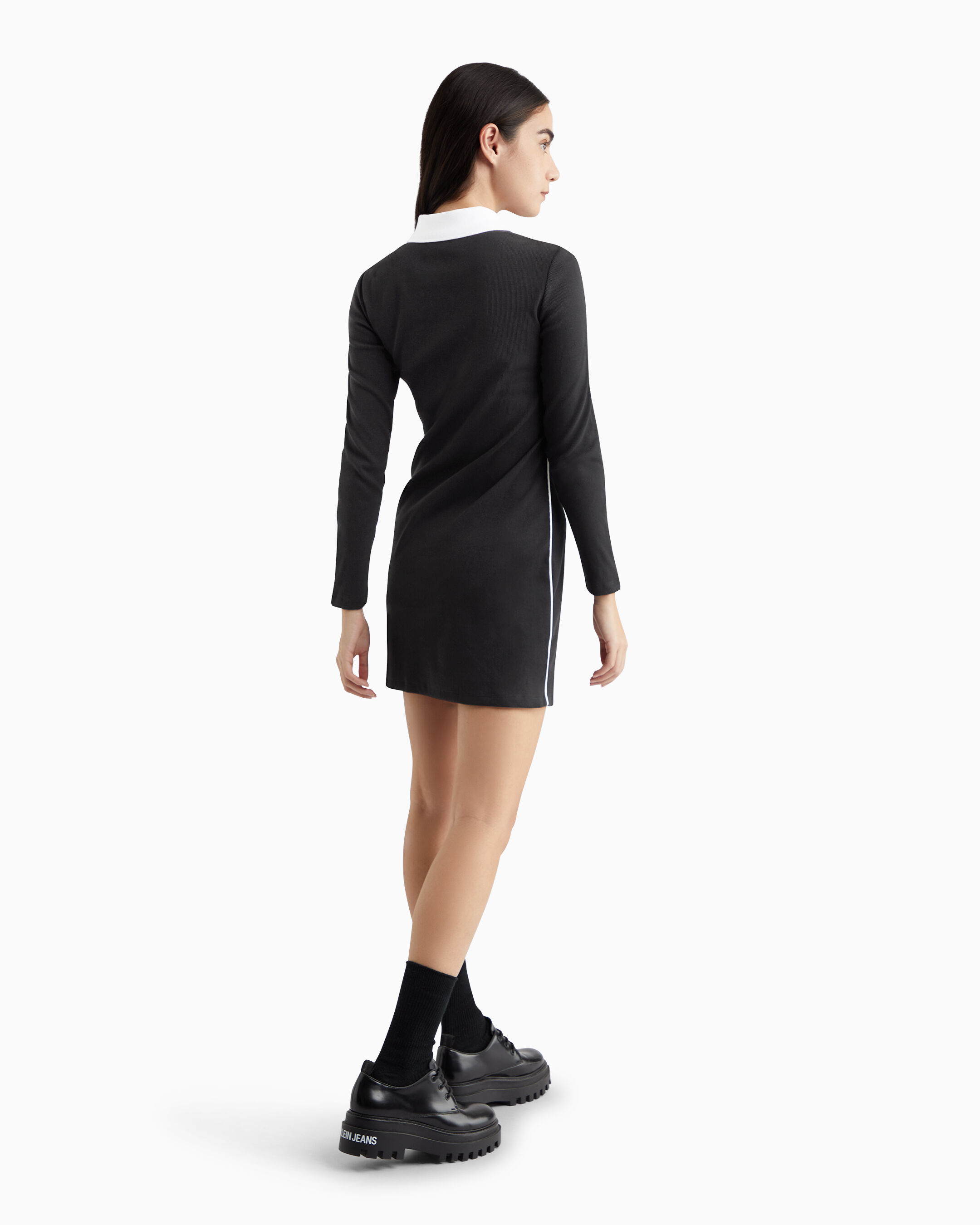 Calvin klein black discount and white dress