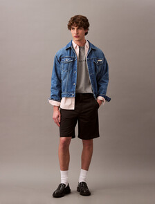 Calvin Logo 圓領上衣, Medium Grey Heather, hi-res