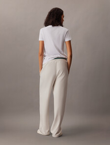 棉質毛圈直筒運動褲, Chalk, hi-res