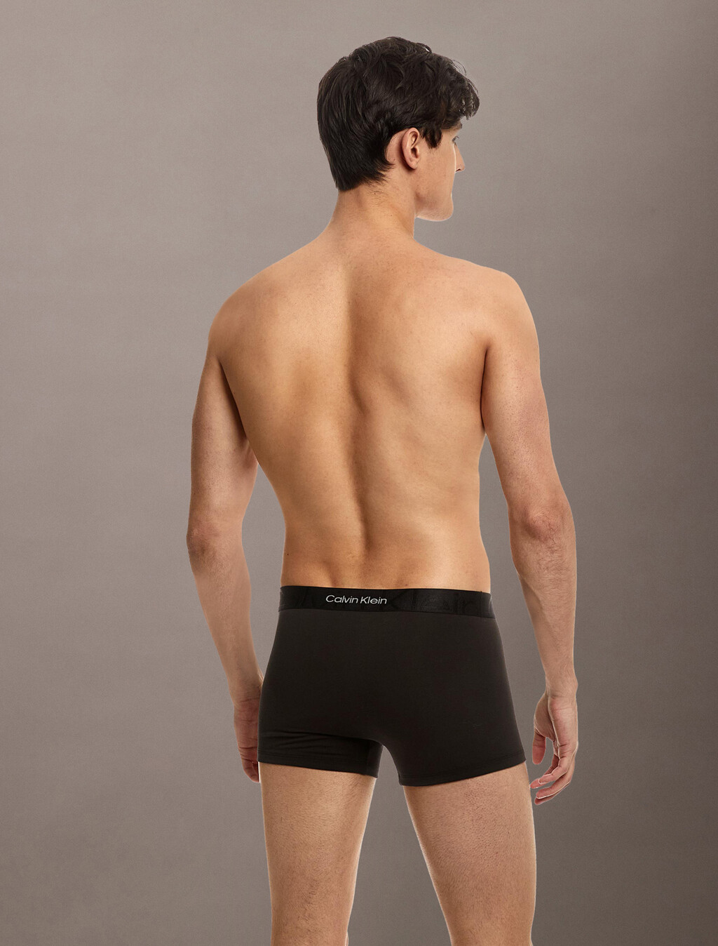Embossed Icon Cotton Trunks, Black, hi-res