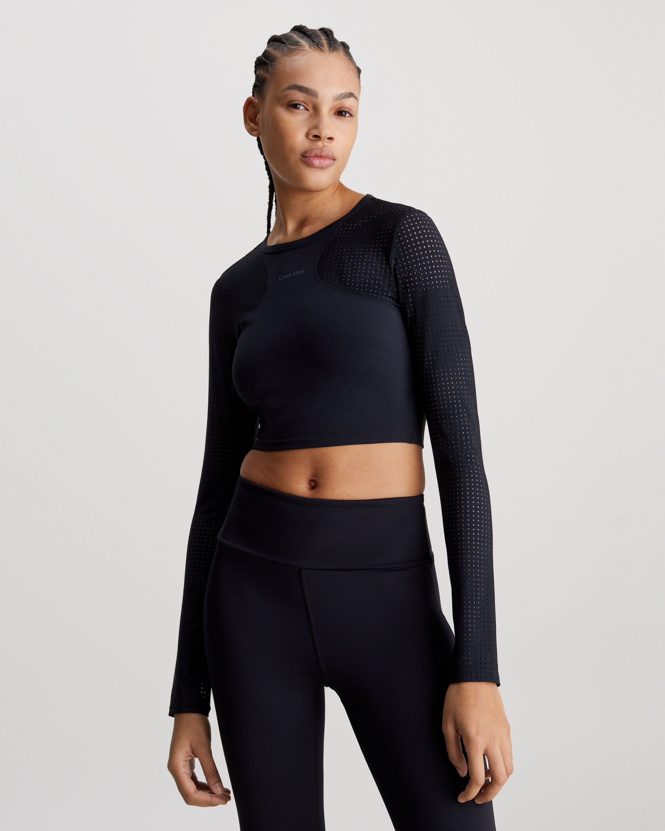 Cropped long sleeve gym top top