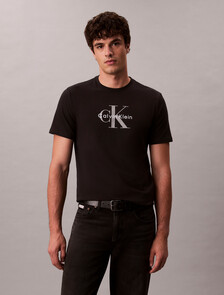 Monogram 圓領 T 恤, Black, hi-res