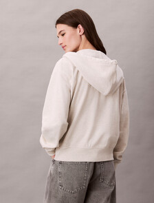 Monogram 棉質毛圈布連帽外套, Vanilla Heather, hi-res