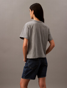 Calvin Klein Hero Modern 方形剪裁 T 恤, Medium Grey Htr, hi-res