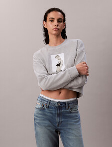 Kate Moss 毛圈布圖案寬版運動衫, Heroic Grey Heather, hi-res