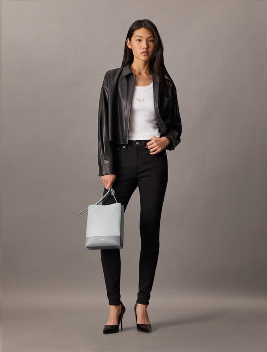 Leather Crossbody Tote Bag