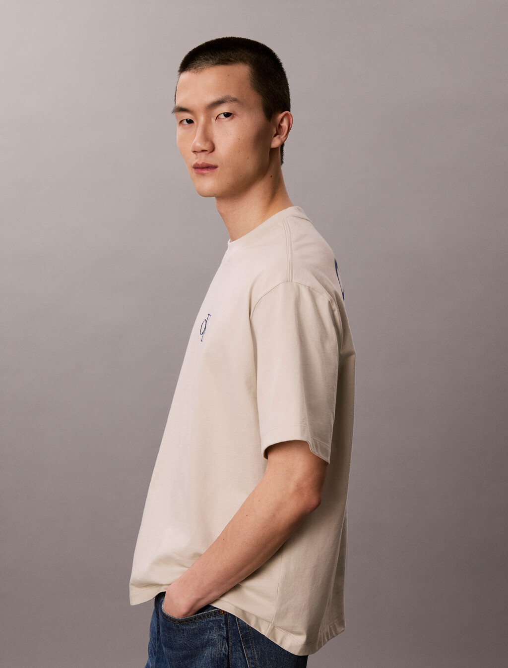 Oversized Back Logo T-shirt, Moonstruck, hi-res