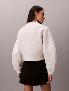 Oversized  Zip Bomber Jacket, BA01 Vanille Heather, hi-res