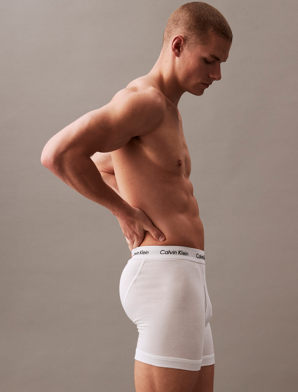 Cotton Stretch 貼身四角褲（3 件組）, White, hi-res