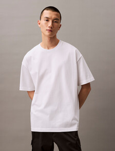 超寬鬆 Monogram 壓花標誌 T 恤, Brilliant White, hi-res