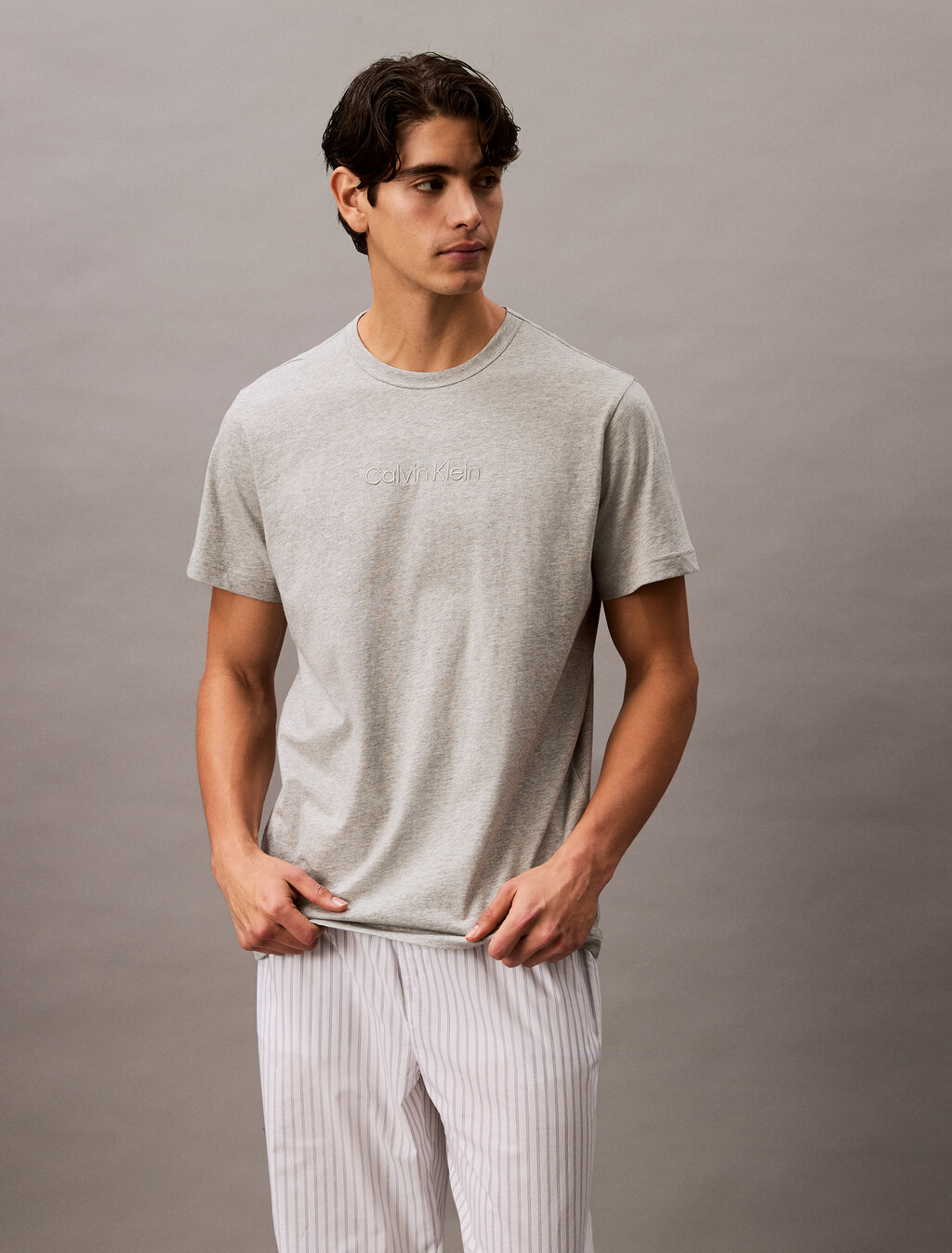 100% Cotton Crewneck Sleep T-Shirt, Gray Labyrinth, hi-res