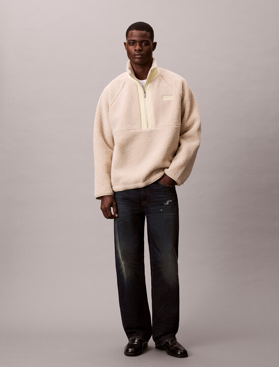 Sherpa Roll Neck 1/4 Zip Sweatshirt