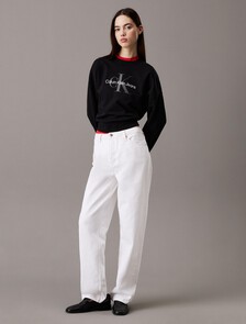 Monogram 短版運動衫, Black, hi-res