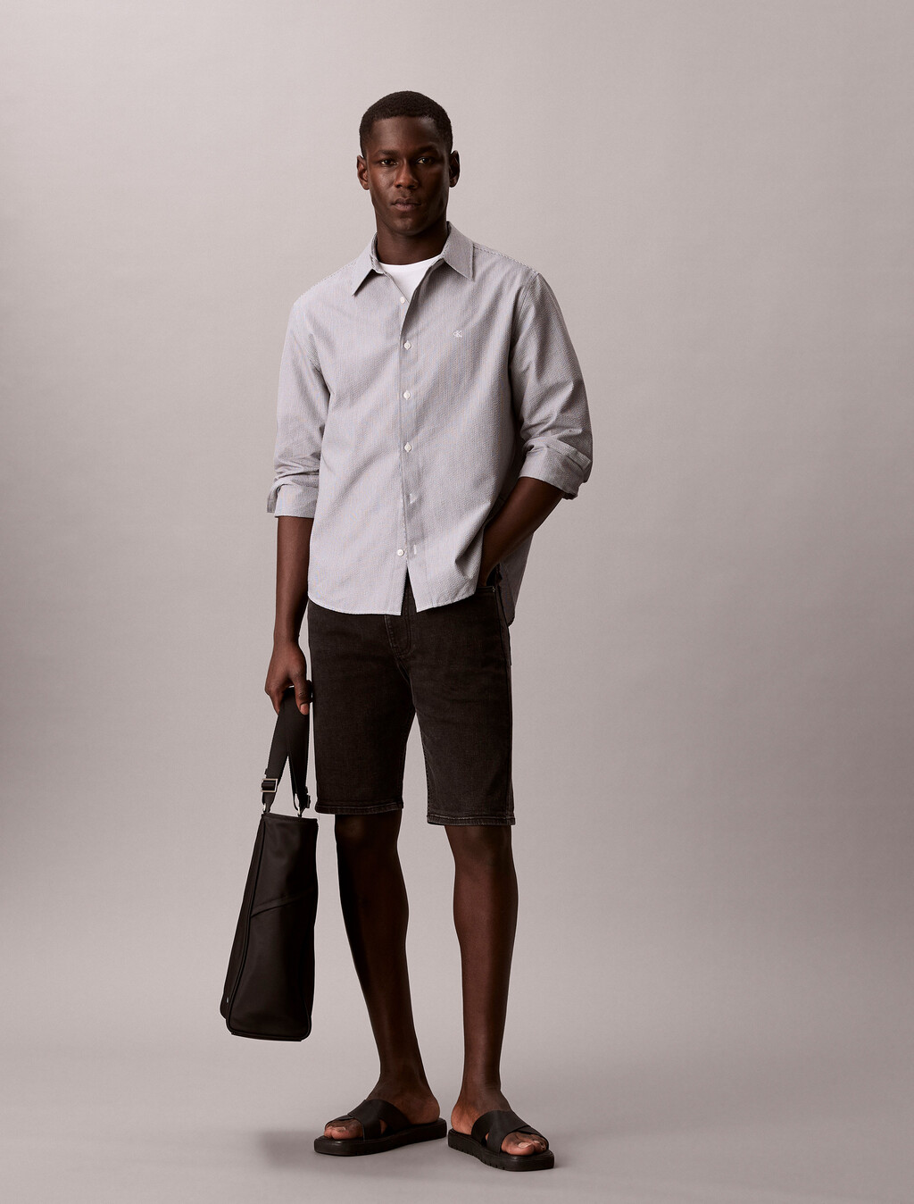 Slim Denim Shorts, CK ESSENTIAL BLACK, hi-res