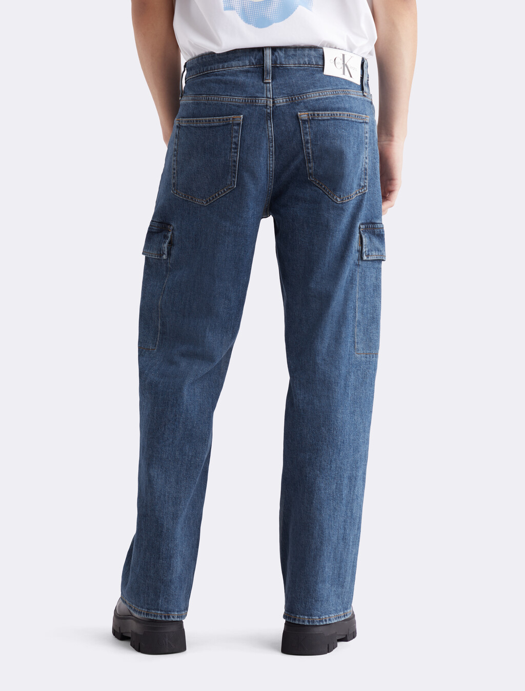 90s Loose Cargo Jeans, 051 MID BLUE, hi-res