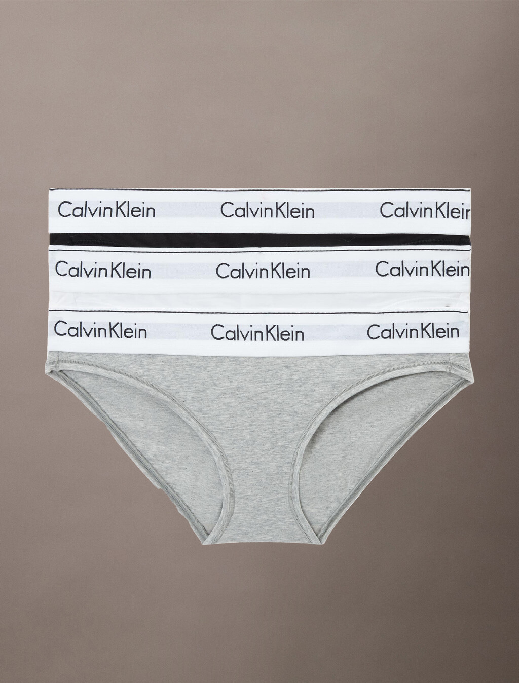 Icon Cotton 3 件裝比堅尼內褲, Black/ White/ Grey Heather (Legacy OGH), hi-res