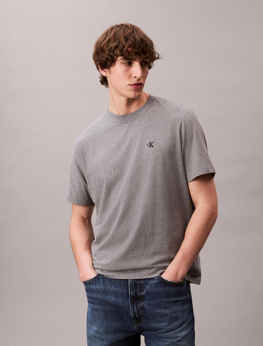 SS EASY MONOGRAM TEEMed Grey Htr, Med Grey Htr, hi-res