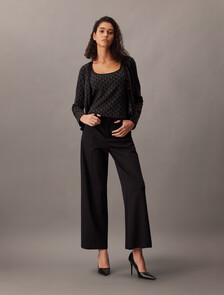 Monogram Tank Cardigan Twinset, Black, hi-res