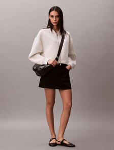 Oversized  Zip Bomber Jacket, BA01 Vanille Heather, hi-res