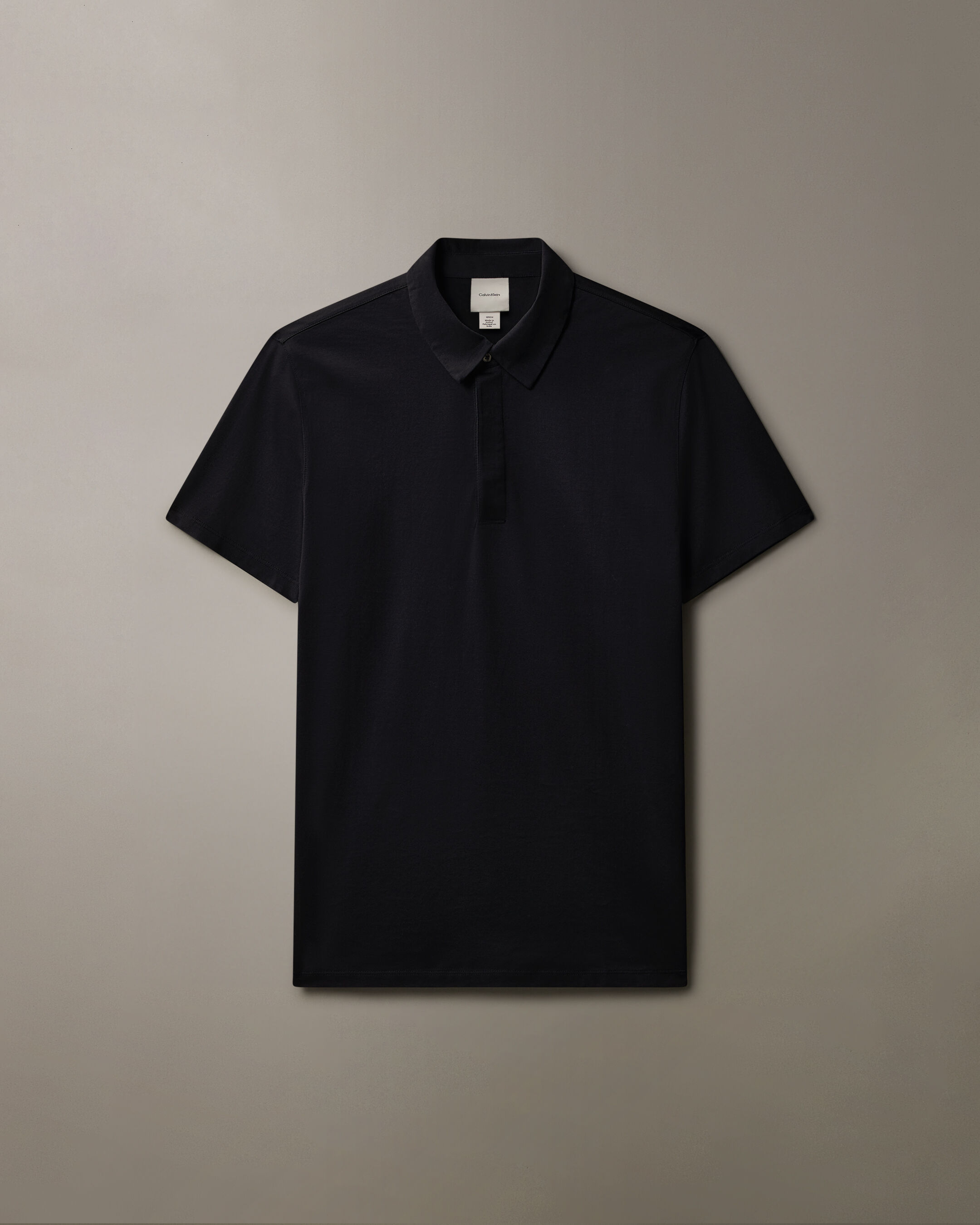 Double Mercerized Cotton Short Sleeve Polo | black | Calvin